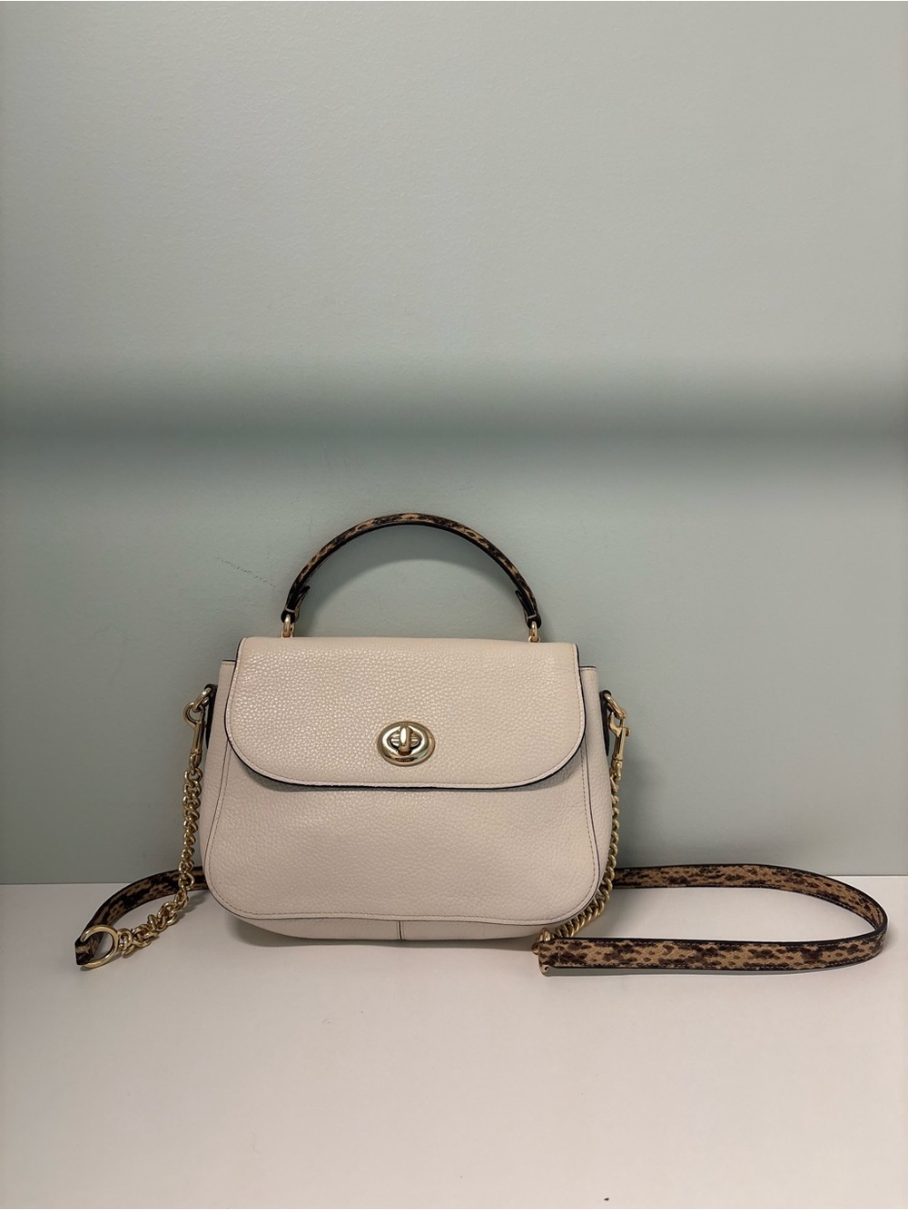 Coach C1560 Marlin Top Handle Snake Skin Embossed Pebbled Leather bag